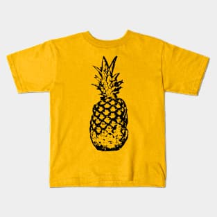 Pineapple fruit in grunge style Kids T-Shirt